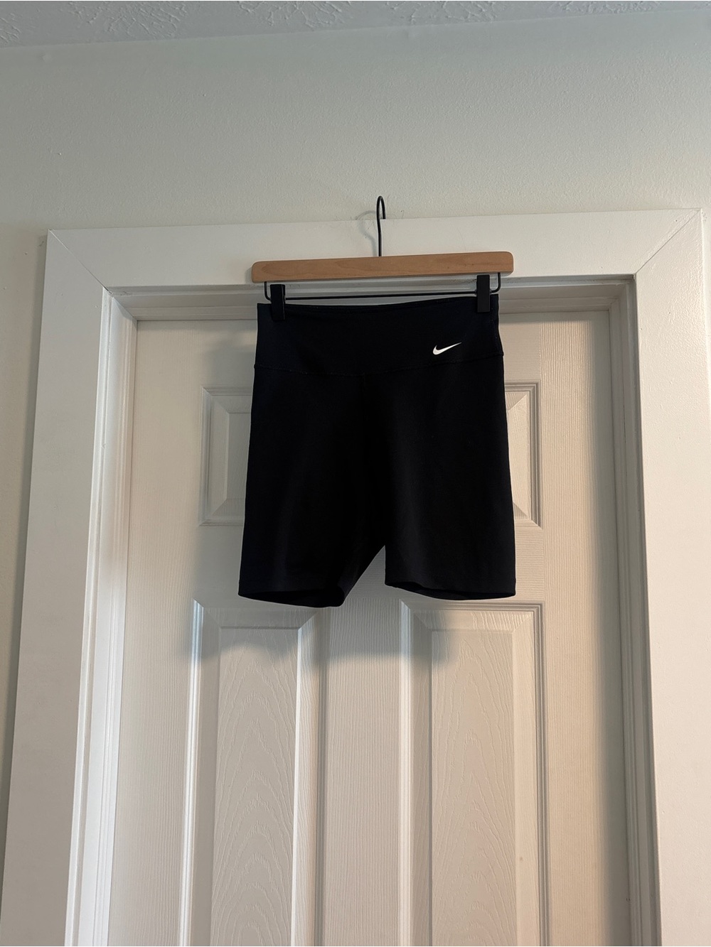 Nike Black Women's Bike Shorts with White Swoosh
